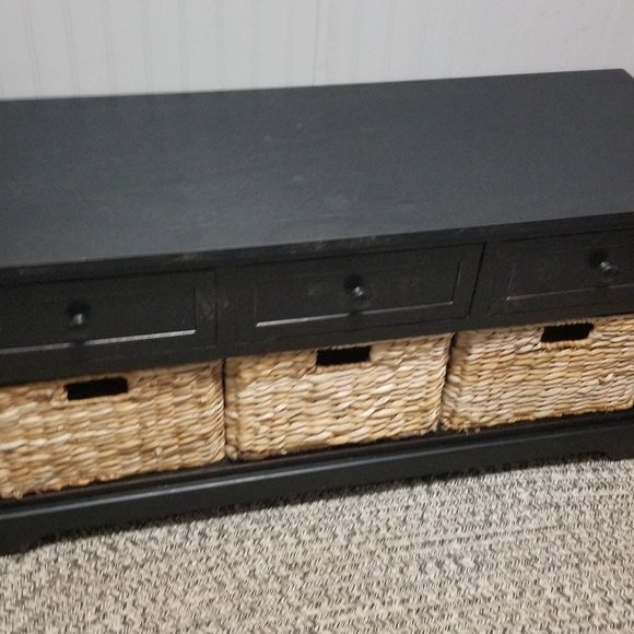 Other Black Bench With Baskets Poshmark
